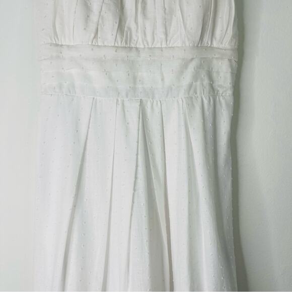 NEW BCX white trendy rosette Swiss dot cottagecore pleated dress small - Picture 3 of 9